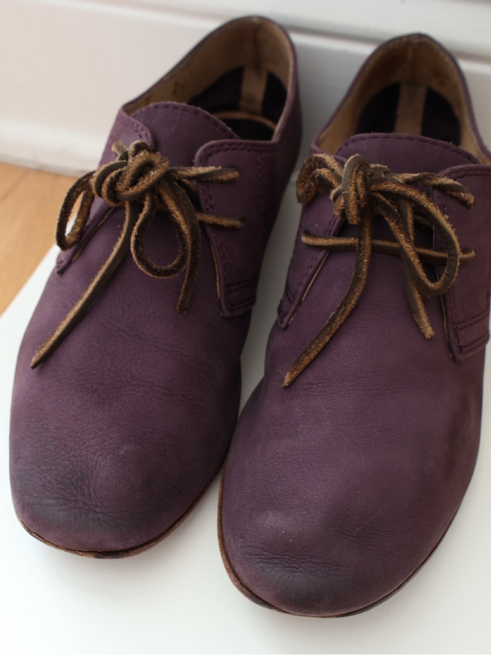 Frye Jillian Purple Suede Leather Oxfords Lace Up Shoes Indie Artsy Quirky 9.5 - Picture 3 of 10